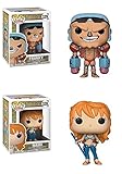 From One Piece, Franky and Nami, as a stylized POP vinyl from Funko!
