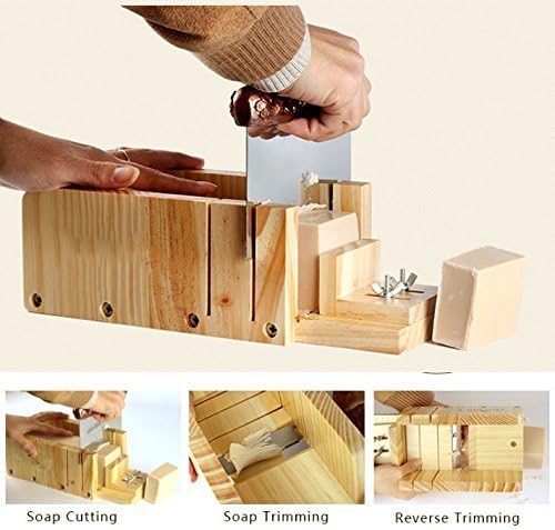 Holdsun Adjustable New Wood Soap Mold Loaf Cutter Mold with 2pcs Wavy & Straight Planer Cutting Tool Set (SM-5-Beech)