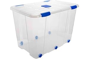 Acan Tradineur - Caja de Almacenamiento - Fabricado en plástico - Contenedor para almacenar juguetes, libros, ropa, mantas - N.º 19-56 x 80 x 51,5 cm - 160 L