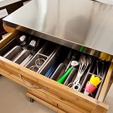 SoBuy® Luxus-Küchenwagen aus hochwertigem Bambus mit Edelstahltop, Küchenschrank, Kücheninsel B66xT46XH90cm FKW13-N - 3
