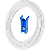 HUAZIZ 10 Meters White Water Pipe 1/4" (6.3mm), Water Supply Pipe Kit for Reverse Osmosis Systems, Refrigerator Water Supply