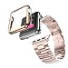 Produktbild Gytech für Apple Uhrenarmband 38 mm 42 mm Band, Edelstahl Armband Rahmen iWatch Träger Ersatz Zubehör für Apple Watch Series 1, Serie 2, Serie 3, Rose Gold, 42mm