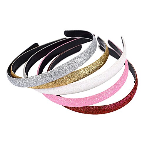 West See 10er Set Kunststoff Haarreif Haarband Stirnband Haarschmuck Glitzer Mädchen - 6