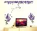 Produktbild ufengke Schöne Blumen Lila Lavendel Wandsticker,Wohnzimmer Schlafzimmer Entfernbare Wandtattoos Wandbilder