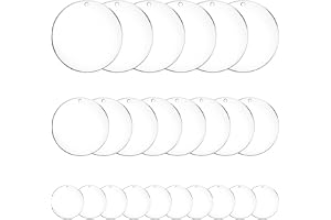 24 stycken akrylskivor transparent, 5 cm/7,5 cm/10 cm rund med hål