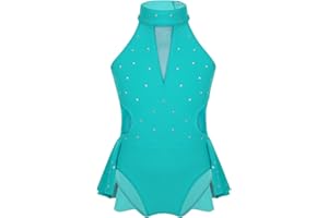 IEFIEL Maillot de Danza Ballet Clásica para Niña sin Manga Vestido de Patinaje Artístico Leotardo Gimnasia Rítmica Disfraz de Bailarina 5-16 Años