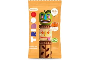 Smileat - TRIBOO Snacks de Fruta sabor Manzana - Aperitivo para Niños - Alternativa a Gominolas y Chuches - Ideal para el Cole y Meriendas - 25gr