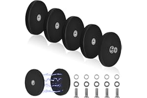 NAROSEBE Partielle 5 Stück Neodym Magnete Gummiert Magnetfuß Magnet M6 Gewinde Ø 43mm Gummiert Neodym Runde Magnete Starke Magnete mit Gewinde für Fahrzeuge Lampen Instrumente und Geräte