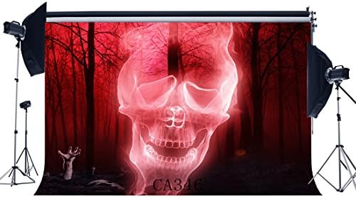 Haosphoto 7X5FT/210X150cm Vinyl Photography Backdrops Halloween Horror Night Mysterious Forest Halloween Fire Specter Sceen Adults Masquerade Portraits Photo Background Photo Studio Props CA346