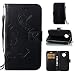 Produktbild Moto G5 Hülle, Anlike Schutzhülle Motorola Moto G5 (5,0 Zoll) Wallet Tasche [Butterfly geprägte Serie] Handyhülle für Schwarz