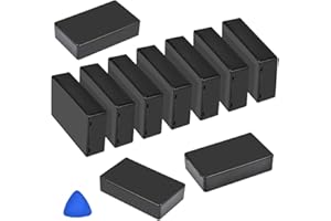 QLOUNI 10 Stück Kunststoffgehäuse Electronic 100x60x25mm Abzweigdose Gehäuse mit Deckel Elektrische Anschlussbox Schwarz Electronic Projekt Box Elektronik-Projektgehäuse für Externe Stromversorgung (Schwarz)