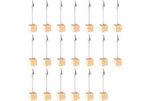 VFFNFF 20 Piezas Foto Titular Memo Clip, Portafotos Pinzas, Madera Tarjetero, Soporte para Fotos con Clips, Clip de Papel Nota, Adecuado para Pinza Para Decoración De Oficina Boda Fiesta, Pino Base Portafoto