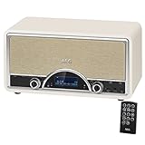Bluetooth-Retro-Nostalgie-Stereoradio mit DAB+ zum Empfang digitaler Radiostationen, PLL-RDS-UKWRadio,inkl. USB-Anschluss, AUX-IN*, Kopfhöreranschluss