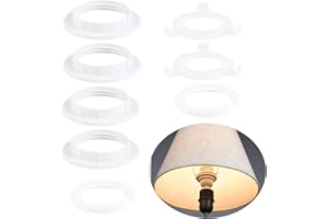 DEWFIGS ㅤ 8 Pezzi Anello Riduttore Paralume da E27 a E14, Convertitore Anello Paralume Adattatori per Lampada, ABS Plastica, Ideali per Lampade a Sospensione e da Tavolo, Porta Lampada Convertitore Universale