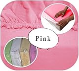 Jersey 100% Cotton Fitted Sheet Suits Junior Cot Bed 160x70 cm - PINK