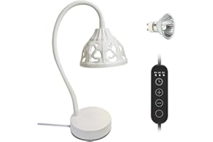 MENAYODA Lámpara calentadora de velas, cera de metal fundido con temporizador para cera perfumada, velas aromáticas, calentadores para decoraciones de mesa en casa, yoga, hotel (blanco)