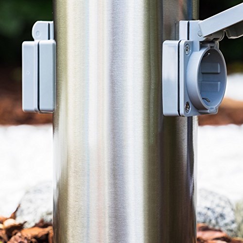 Stehlampe aus Edelstahl „Dakar“ mit zwei Steckdosen - 7