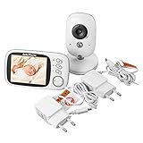 XCSOURCE 2,4-GHz-Wireless Digital Video Babyfone, Nachtsicht , Temperatur/Zeit-Vertretung, mit 8 Lullabies und 2 Wege Talk Intercom-VOX-System HS494