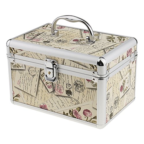 MagiDeal Aluminium Kosmetikkoffer Make-up Werkzeugkoffer Schminkkoffer Maße: 25 x 17 x 16cm Friseurkoffer Nagelstudio Beauty Case Elegantes Design Ideal Geschenk Damen Frauen - 7