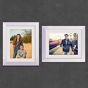 ArtzFolio Wall & Table Photo Frame D528 White 8x10inch;Set of 2 PCS with Mount