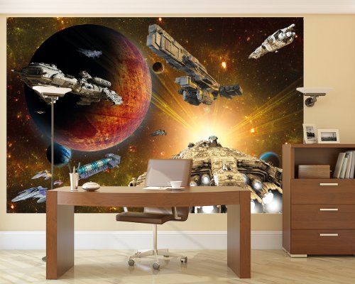 Poster Galaxy Adventure Wandbild Dekoration Raumfahrt-Mission space-shuttle science-fiction Raumschiff Weltraum All Stern | Wandposter Fotoposter Wanddeko Wandgestaltung by GREAT ART (140 x 100 cm) - 8