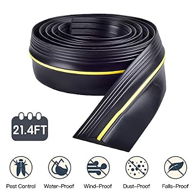 CtopoGo 6.5m /13mm Épaisseur Joint de Seuil de sol de garage en caoutchouc,seuil de porte de garage Bande de remplacement facile à couper,caoutchouc résistant aux intempéries DIY remplacement de décapage