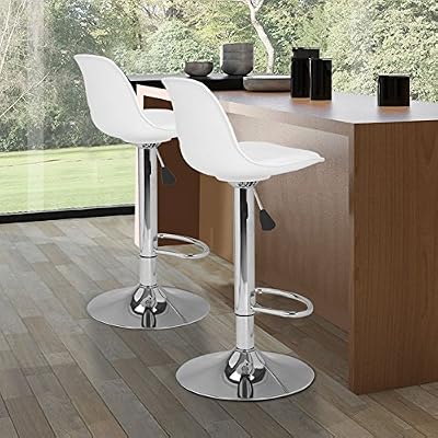 IDMarket - Lot de 2 tabourets de bar KARL design blanc
