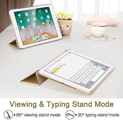 iPad Air 2 Hülle, ESR® Yippee Bildserie Auto aufwachen / Schlaf Funktion Wickelfalz Ledertasche mit Lichtdurchlässig Rückseite Abdeckung Schutzhülle für iPad Air 2 / iPad 6 (Champagner Gold) - 8