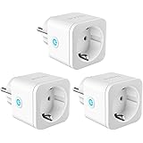 TECKIN Smart Wlan Steckdose 16A Mini Intelligente 3er Pack Steckdose,mit Fernsteuerung und Sprachsteuerung, Funktionieren mit