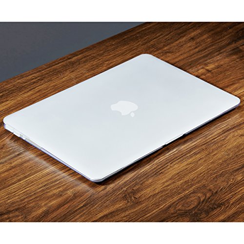 Matte Hartschale für 11 Zoll MacBook Air, LENTION Durchsichtige Plastikabdeckung & Schale für Mac Book Laptop, matte Hülle mit Gummifüßen, mit Anti-Staub Port Stecker – Transparent Weiß - 5