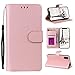 Produktbild Tasche für Apple iPhone X, Handyhülle iPhone 5.8 Zoll, Brieftasche für iPhone 10 Hülle, Asnlove Premium Wallet Ledertasche im Ständer Book Case Brieftasche Flip Case Cover Schutzhülle mit Kartenfach Magnetverschluss und Standfunktion und Karte Halter für Apple iPhone X iPhone 10 Design Litchi Textur, Rose