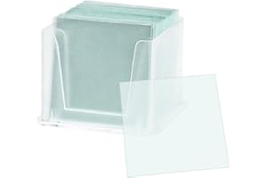 LIBAIDZ 100 Pezzi Trasparente Vetrini Coprioggetto Coverslips,Vetrini Coprioggetto per Microscopio,Vetrini Coprioggetti Quadrati Per Microscopio,0,13—0,17 mm Di Spessore,22mm*22mm