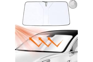 HIULLEN Parasol delantero para coche, parasol plegable para coche, con bolsa de almacenamiento, protección solar contra rayos UV y calor, para la mayoría de los coches y SUV (142 x 80 cm)