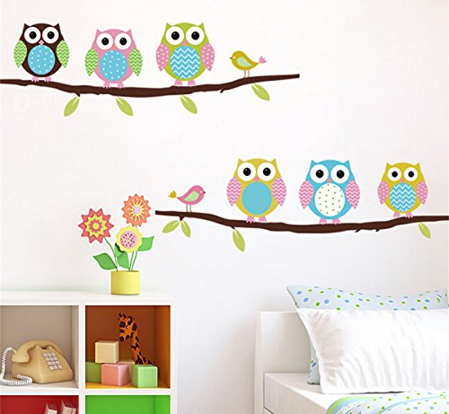 Latinaric Cartoon Eule Wandaufkleber Kinderzimmer Wohnzimmer Wandsticker - 4