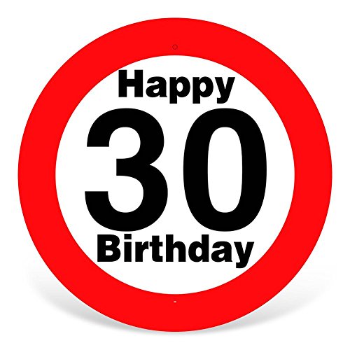 HC-Handel 923758 Riesen-Schild "30" mit Saugnapf Geburtstag Kunststoff 50 cm