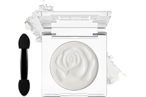 DE'LANCI Tavolozza di ombretti singoli perlati – trucco opaco, impermeabile, pigmentato, Ghost Bride, Vegan #02