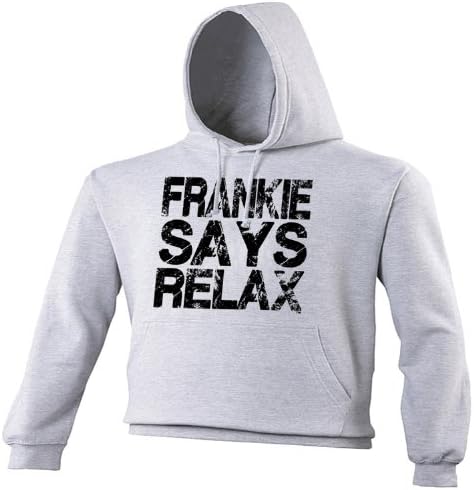 FRANKIE SAYS RELAX DISTRESSED LOOK (XL - HEATHER GREY) NEW PREMIUM HOODIE - Fancy Dress 19 80 80's costume party music goes to hollywood Parody Slogan Funny Novelty Nerd Vintage retro top clothes Unisex Mens Ladies Womens Girl Boy Sweatshirt Hoody Hoodies joke keep Fashion Urban Calm Cool geek Dope Gift Birthday Christmas Present S M L XL 2XL 3XL 4XL 5XL - by Fonfella