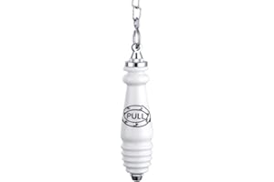 Taps2Traps® Traditional Style Victorian Ceramic & Chrome Chain Flush Pull for High Level Cistern