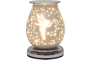 ONLINESTREET Electric Wax Melt Burner Touch Technology - Electric Oil Burner, Wax Melts Burner for Home Office Bedroom Living Room - Oval 16cm (White Satin Fairy)