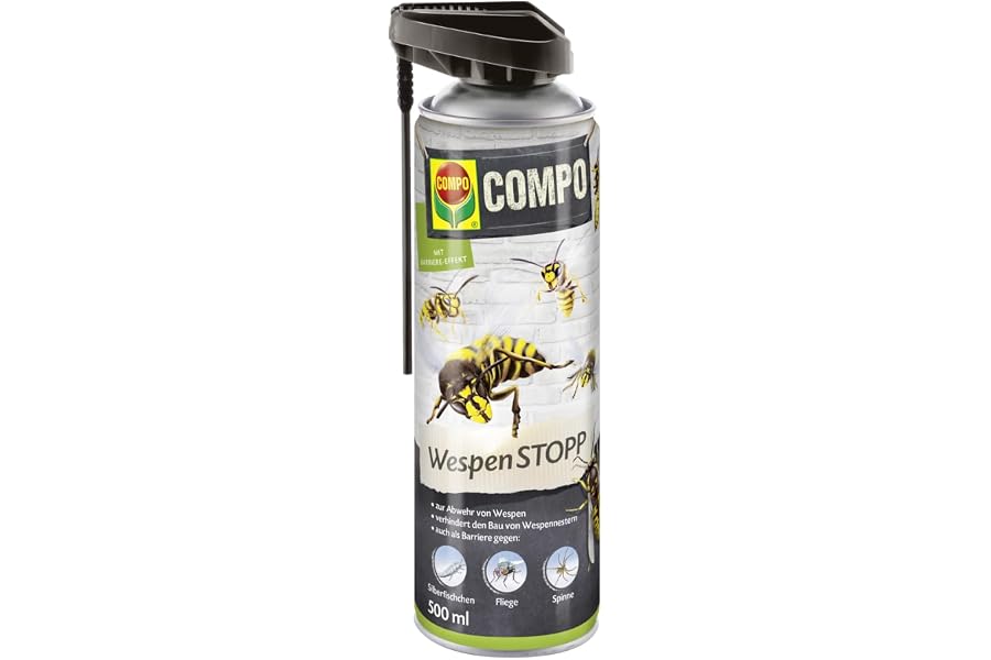 COMPO WespenSTOPP – Wespenspray mit Sprührohr – wirkt gegen Wespen und Wespennester – Sofort- und Langzeitwirkung – Wespenspr