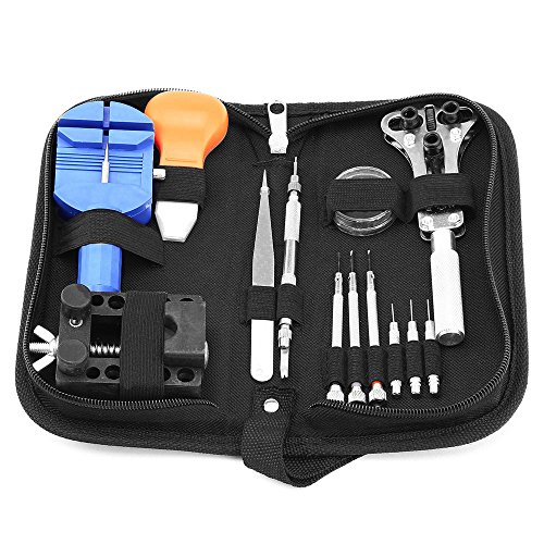 Preisvergleich Produktbild Migimi 13pcs Uhrmacherwerkzeug Set, Reparaturset Uhren Werkzeug, Uhrenwerkzeugset in Nylontasche, Uhrmacherwerkzeug Uhr Werkzeug Tasche Reparatur Set Uhrwerkzeug Gehäuse Öffner