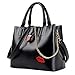 Produktbild MEI Frau Schultertasche Messenger Bag Handtasche Lippenstift Einsteckschloss,Black-OneSize