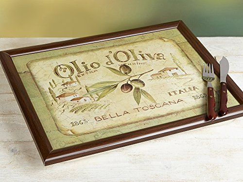 Creative Tops Tablett / Laptop-Ablage mit Bohnenkissen, Motiv: Olio d’Olivia, mehrfarbig - 2