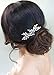 Price comparison product image Kercisbeauty Simple Vintage Silver Leaf Wedding Bobby Pins Wedding Hair Pins Wedding Hairpiece Bridal Crystal Hair Pins Gift Wedding Hair Accessories (Set of 2) (Silver)