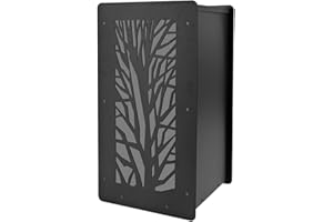 FACILITYS Réservoir à Pellets Granulés pour Poêle à granulé, Contenance 55 kg, 37 x 37 x 69 cm - Vitre Acrylique Arbre, Tamis intégré