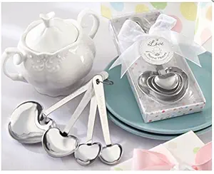 Babies Bloom Silver Metal Measuring Spoons for Baby Shower Favor (Set of 4)