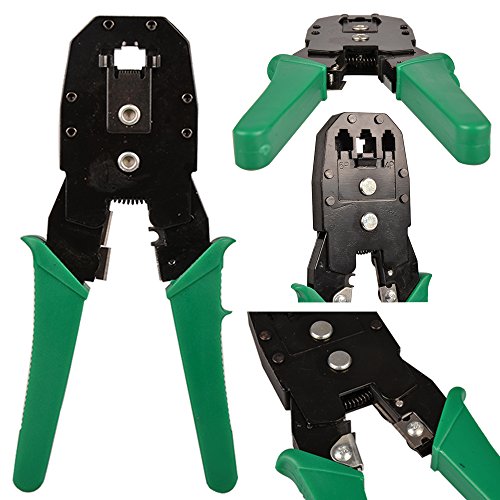 myarmor Professionelle 11 in 1 Netzwerk-Installation Wartung Reparatur Werkzeuge Set (Kabel Tester,-Crimper, 9 V Batterie, RJ-45 Kristall Stecker und Abdeckungen, Abisolierzange, Internet 2-Wege-Buchsen, Kabelbinder) mit Organizer Tasche - 6