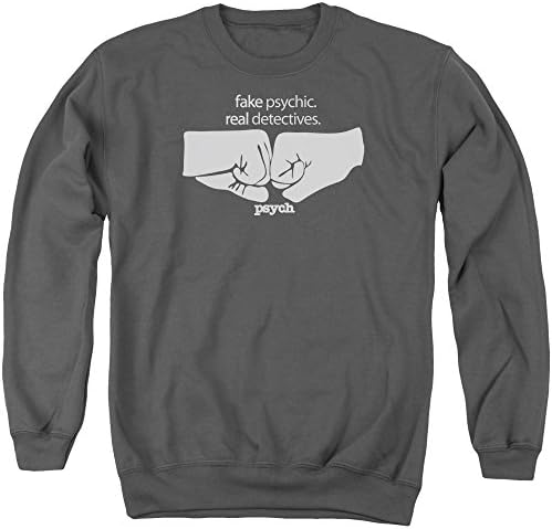 Psych Fist Bump Mens Crewneck Sweatshirt Charcoal Sm