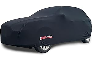 BEXITA Bâche Voiture Intérieure Extensible, Protection de Luxe Contre la Saleté et la Poussière, Doublure Intérieure Douce, Respirante, Anti-poussière, Bache Voiture Noire pour SUV-XL