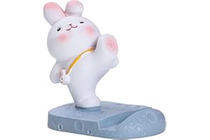 TIMPFEE Support de téléphone portable de bureau - Support de téléphone portable en forme de lapin pour bureau - Figurine de lapin - Support de téléphone portable - Ornements de bureau - Support de téléphone